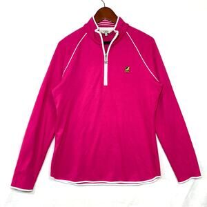 Clover Bobby Jones Large Golf Pink 1/4 Zip Pullover Preppy Posh Old Money Barbie